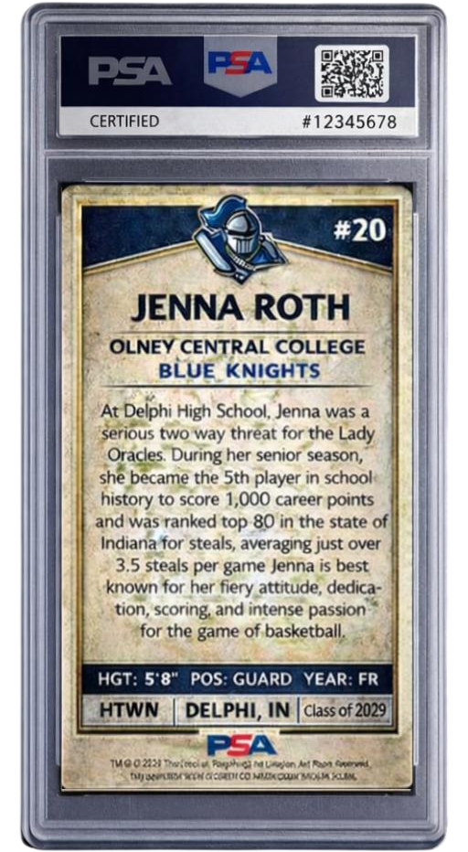 Jenna Roth — graded trading card, back
